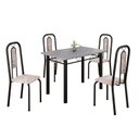 Ver imagem 2 de Conjunto de Mesa com 4 Cadeiras Lívia Preto/Bege