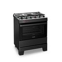 Ver imagem 1 de Fogão Esmaltec Ideal Top 5 Bocas Preto Mesa Inox Acendimento Automático Bivolt