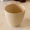 Ver imagem 5 de Kit 2 Vasos Cachepots para Plantas Flores Médio 17,5cm Bege Plástico Névoa Lyor Casa Jardim