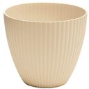 Ver imagem 3 de Kit 2 Vasos Cachepots para Plantas Flores Médio 17,5cm Bege Plástico Névoa Lyor Casa Jardim