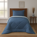 Ver imagem 2 de Edredom Solteiro Sono Leve Toque de Algodão Charme Azul Escuro