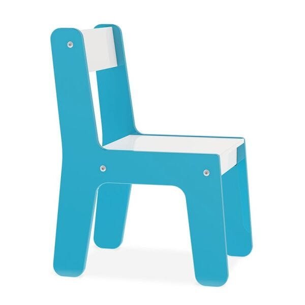 Cadeira Cadeirinha Infantil Azul em Madeira Brinquedo - Junges - 2