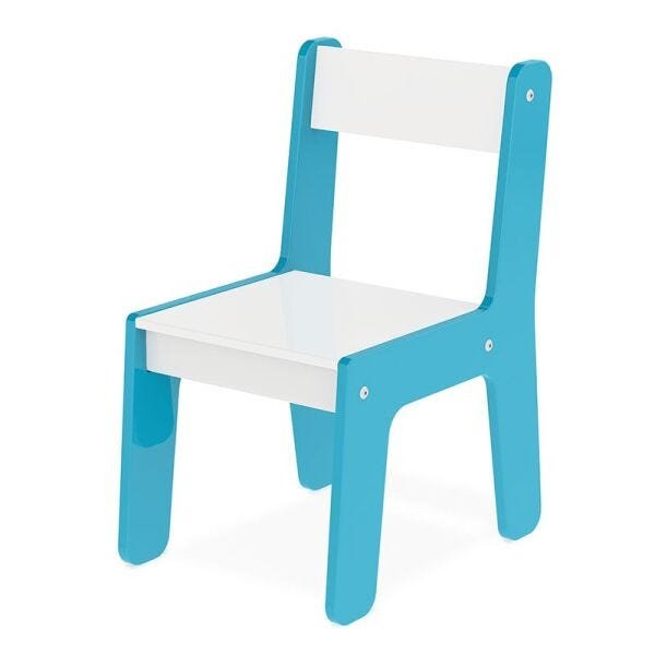 Cadeira Cadeirinha Infantil Azul em Madeira Brinquedo - Junges - 1
