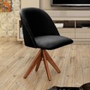 Ver imagem 2 de Poltrona Gaia Giratória Decorativa Veludo Assento Confortável Preto Bella Decor