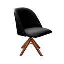 Ver imagem 1 de Poltrona Gaia Giratória Decorativa Veludo Assento Confortável Preto Bella Decor