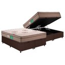 Ver imagem 7 de Cama Box Baú Casal: Colchão Espuma D33 Polar Pérola + Base Crc Courano Brown (138x188)