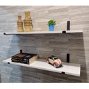 Ver imagem 3 de Kit 2 Prateleiras Branca 100% Mdf 60x20 C Suporte Invertido