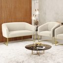 Ver imagem 5 de Sofá Namoradeira e Poltrona Industrial Dourado Stella Bouclê D03 - D'Rossi Cor Verde