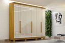 Ver imagem 3 de Roupeiro 6 Portas 4 Gavetas Detalhe Friso Madri Cinamono/Off White