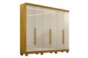 Ver imagem 1 de Roupeiro 6 Portas 4 Gavetas Detalhe Friso Madri Cinamono/Off White
