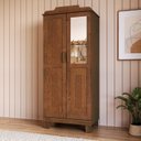 Ver imagem 1 de Guarda-Roupa 2 Portas com Espelho Madeira Linha Cobre Marrom/Castanho
