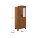 Ver imagem 3 de Guarda-Roupa 2 Portas com Espelho Madeira Linha Cobre Marrom/Castanho