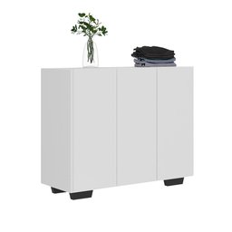 Armário Lavanderia com 3 Portas 90 cm Multimóveis MP5034 Branco/Preto - 2