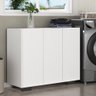Armário Lavanderia com 3 Portas 90 cm Multimóveis MP5034 Branco/Preto - 1