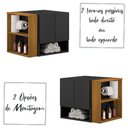 Ver imagem 5 de Gabinete Armario Troia Banheiro com Espelheira e Papeleira Preto Fosco/naturale