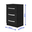 Ver imagem 4 de Mesa de Cabeceira 3 Gavetas Lisboa Preta - Straub Web