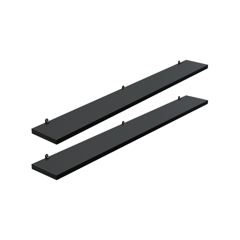 Kit 2 Prateleira Preta 80X10 + Suporte Flutuante Mdf  Organizadora Decoração Cozinha Banheiro Sala