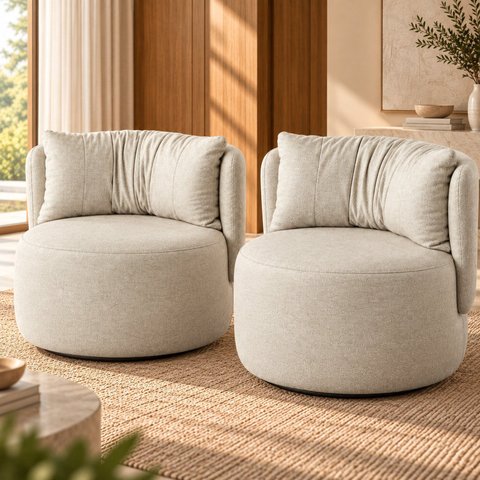 Kit 2 Poltronas Fixas Estofadas Design Orgânico Lizzy Espresso Móveis