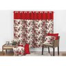 Cortina Estampada Floral Vermelha 3m x 2,50m para Sala / Quarto Varão Simples - 2