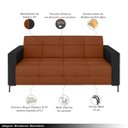 Ver imagem 3 de Sofá Living Decorativo Houston 2 Lugares 200cm Pés em Metal Veludo/ PU Marrom Vermelho/ Preto G33 - 