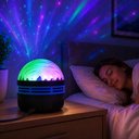 Ver imagem 6 de Luminaria Projetor Noturno com Controle Remoto Abajur Infantil LED RGB Luz Ceu Quarto Decoracao