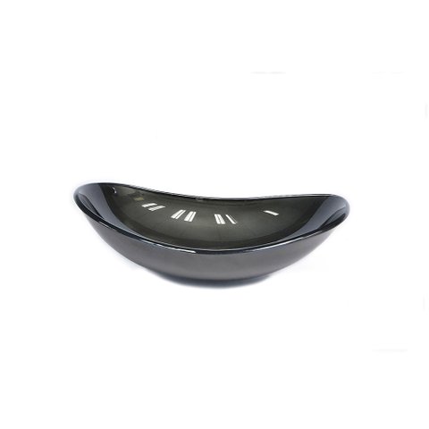 CUBA DE VIDRO OVAL 47CM GRAFITE