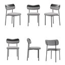 Ver imagem 1 de Conjunto 6 Cadeiras Estofadas para Sala de Jantar Mila Linho Cinza- Infanti Mobili