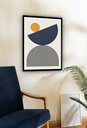 Ver imagem 2 de Quadro Decorativo Abstrato Círculo Espiral Azul - 70x50cm:moldura Branca