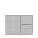 Ver imagem 2 de Conjunto Infantil Guarda Roupa e Cômoda Jade 100% Mdf Cinza Semi Brilho - Sallar Home