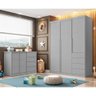 Conjunto Infantil Guarda Roupa e Cômoda Jade 100% Mdf Cinza Semi Brilho - Sallar Home - 1