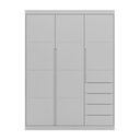 Ver imagem 4 de Conjunto Infantil Guarda Roupa e Cômoda Jade 100% Mdf Cinza Semi Brilho - Sallar Home