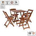 Ver imagem 3 de Jogo de Mesa 70 X 70 com 4 Cadeiras Dobráveis de Madeira Cor Imbuia - Móveis Britz