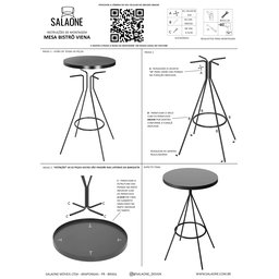 Mesa Bistrô Viena com Tampo Revestido em Courissimo Amarula - Salaone Decor - 7