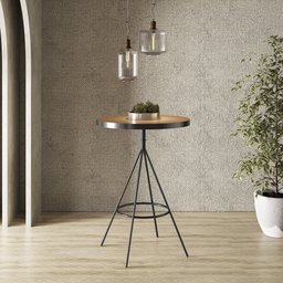 Mesa Bistrô Viena com Tampo Revestido em Courissimo Amarula - Salaone Decor - 2