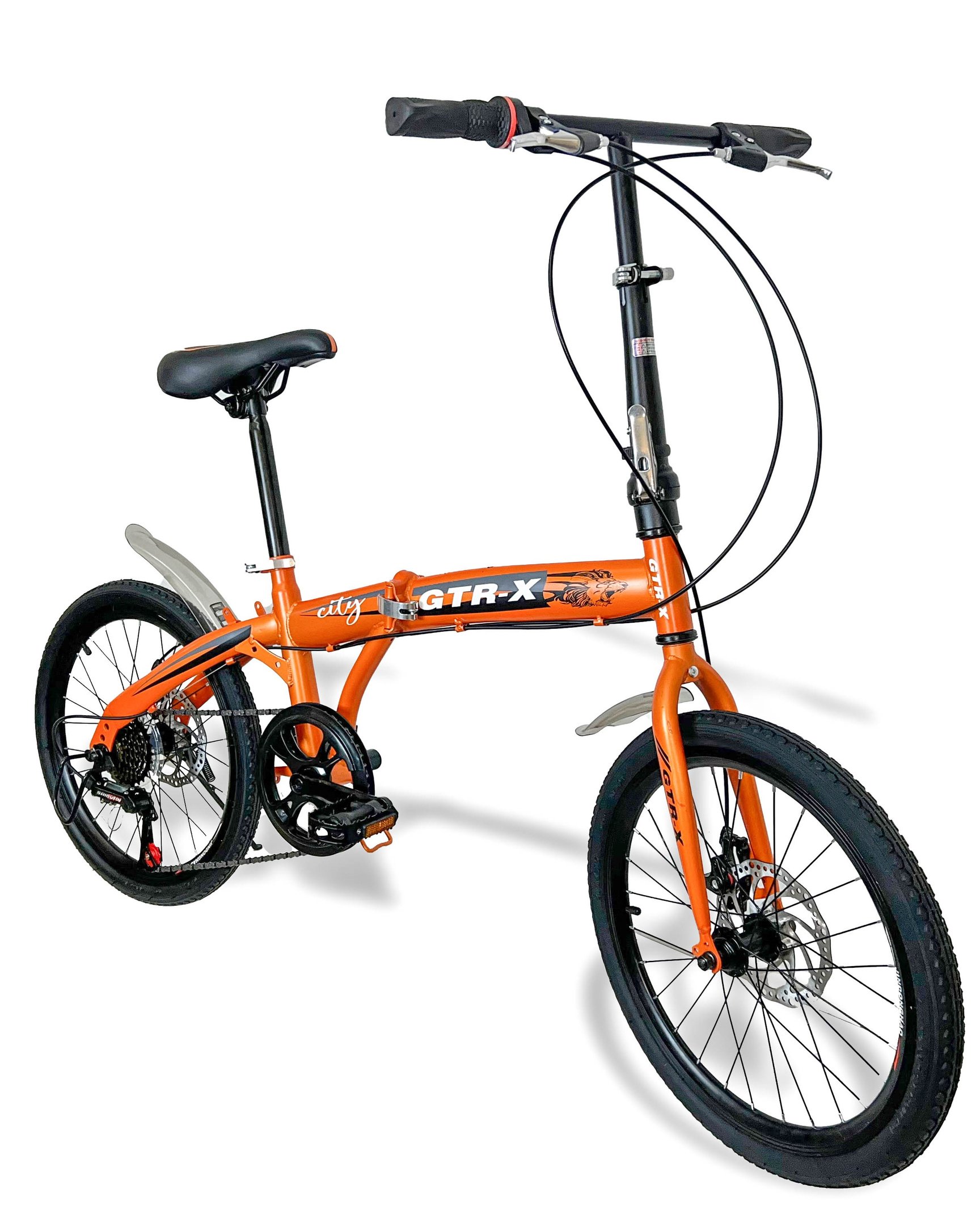 Bicicleta Gtr-x Pliage Dobrável Aro 20 Freios a Disco 7v Laranja - 3