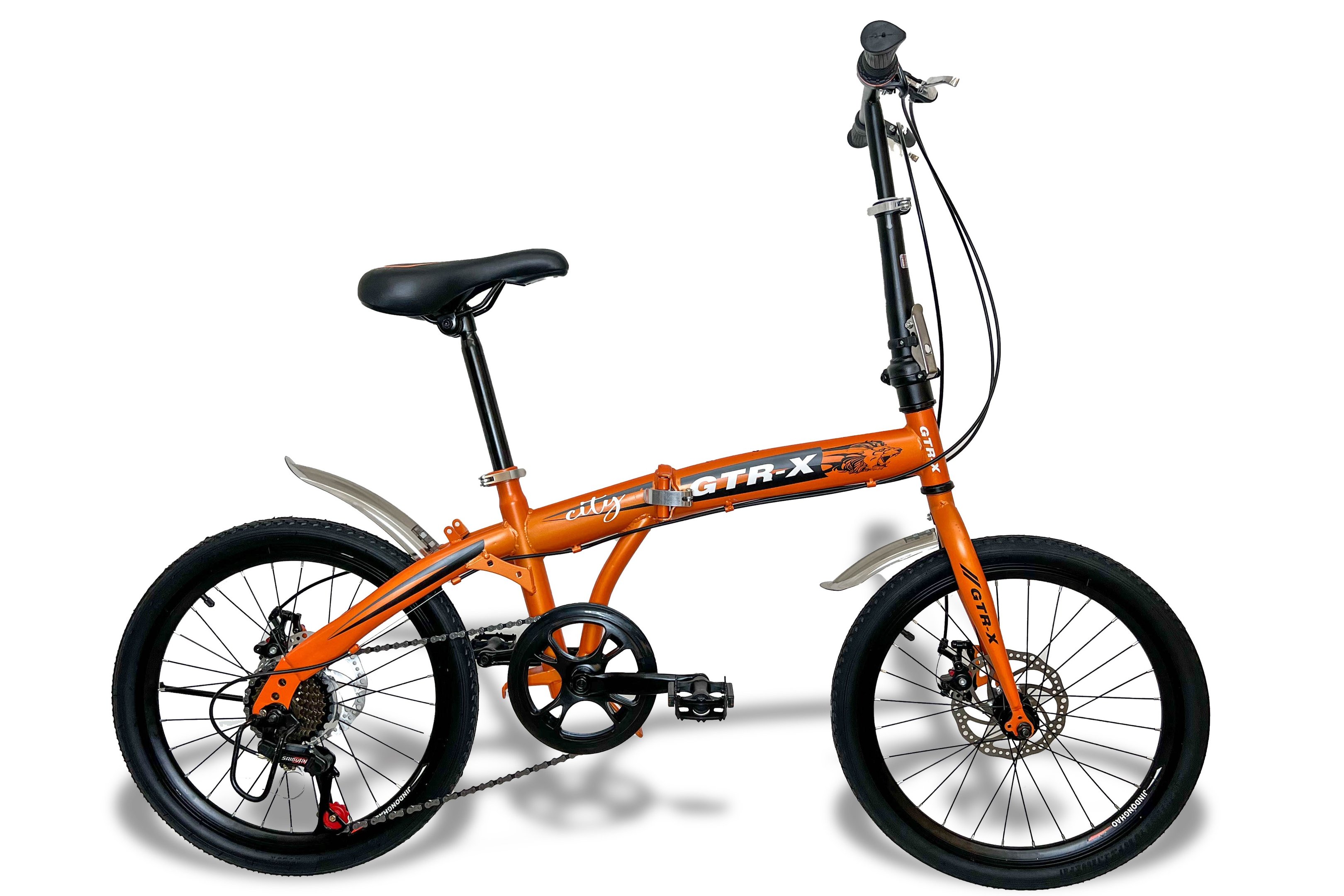 Bicicleta Gtr-x Pliage Dobrável Aro 20 Freios a Disco 7v Laranja