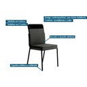 Ver imagem 4 de Kit 6 Cadeiras Sala Jantar Duo 1739 6 Uni Rose/linho Areia/courano Caramelo - Carraro