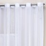 Cortina Branca de Linho Bordada 3m x 2,75m Para Sala / Quarto Lisa Para Varão de 2 Mestros Simples - 2