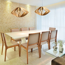 Ver imagem 4 de Luminária Lustre Pendente Madeira Natural Teto Sala Quarto Cozinha Girassol 40cm