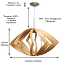 Ver imagem 2 de Luminária Lustre Pendente Madeira Natural Teto Sala Quarto Cozinha Girassol 40cm