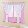 Cortina Rosa Infantil para Quarto Menina 2m x 1,70 Varão Simples - 1