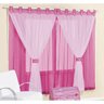 Cortina Quarto Infantil Rosa Menina 2m x 1,70m de Varão Simples - 1