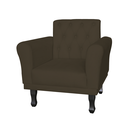 Ver imagem 2 de Conjunto 2 Poltronas Estofadas Para Consultório Classic Corano Marrom - LM DECOR