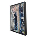 Ver imagem 3 de Quadro Decorativo Abstrato Envelhecido em Moldura Caixa Tacolado Moldura Trad 1cm Branca com Vidro 4