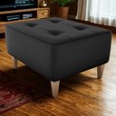 Ver imagem 2 de Puff Decorativa para Sala Piva 62x52 Cm Veludo Inca Preto Milani Store