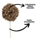 Ver imagem 3 de Galho Natalino Buchinho Topiária Glitter Champanhe Premium 72cm Decoração Luxo