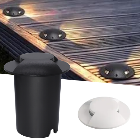Balizador Spot Led Smd 1w com 2 Fachos Focos de Luz Angular (branco Quente) Ip65 de Embutir em Piso