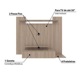 Painel para Tv até 50 Polegadas 1 Gaveta e 4 Prateleiras - Montana - 3