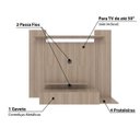 Ver imagem 3 de Painel para Tv até 50 Polegadas 1 Gaveta e 4 Prateleiras - Montana