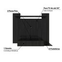 Ver imagem 3 de Painel para Tv até 50 Polegadas 1 Gaveta e 4 Prateleiras - Preto
